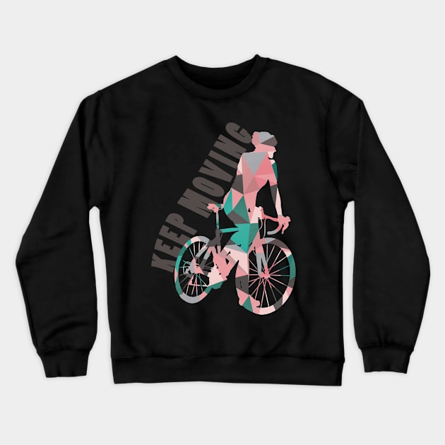 Keep Moving Geometric Crewneck Sweatshirt by LaarniGallery